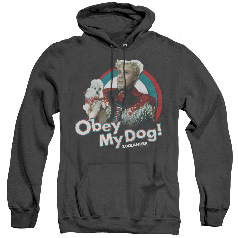Zoolander Obey My Dog Mens Heather Hoodie Black Officially Licensed