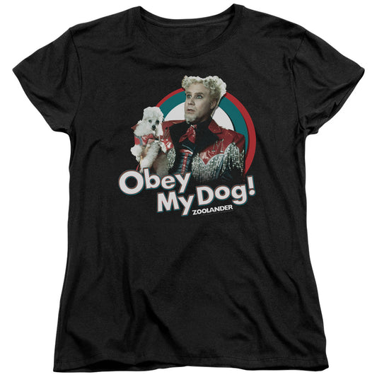 Zoolander Obey My Dog Womens T Shirt Black Officially Licensed