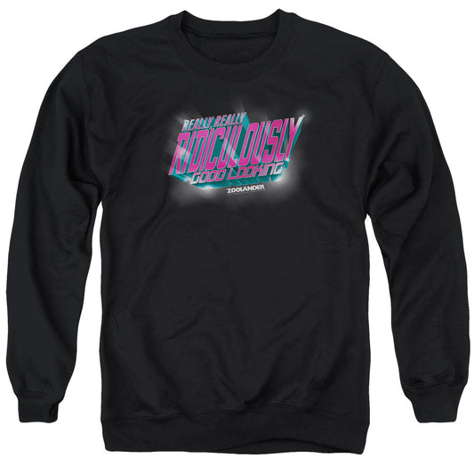Zoolander Ridiculously Good Looking Mens Crewneck Sweatshirt Black Officially Licensed