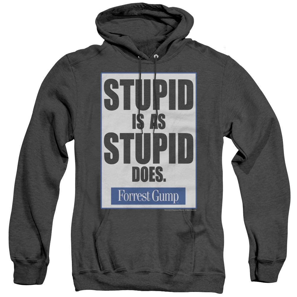 Forrest Gump Stupid Is Heather Mens Hoodie Black Officially Licensed