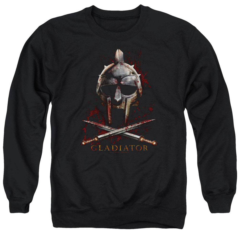 Gladiator Helmet Mens Crewneck Sweatshirt Black Officially Licensed
