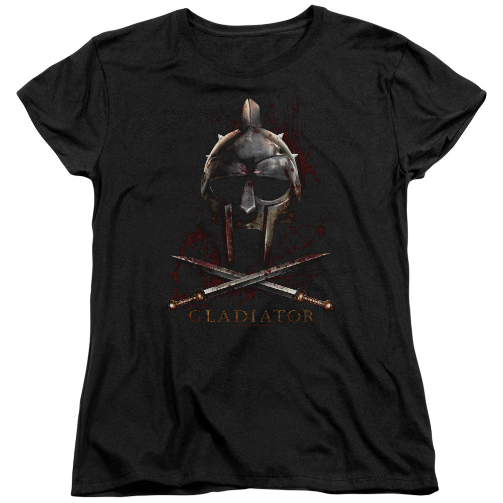 Gladiator Helmet Womens T Shirt Black Officially Licensed