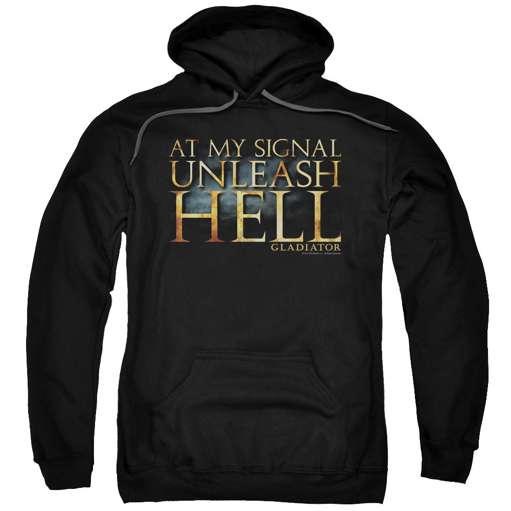 Gladiator Unleash Hell Mens Hoodie Black Officially Licensed
