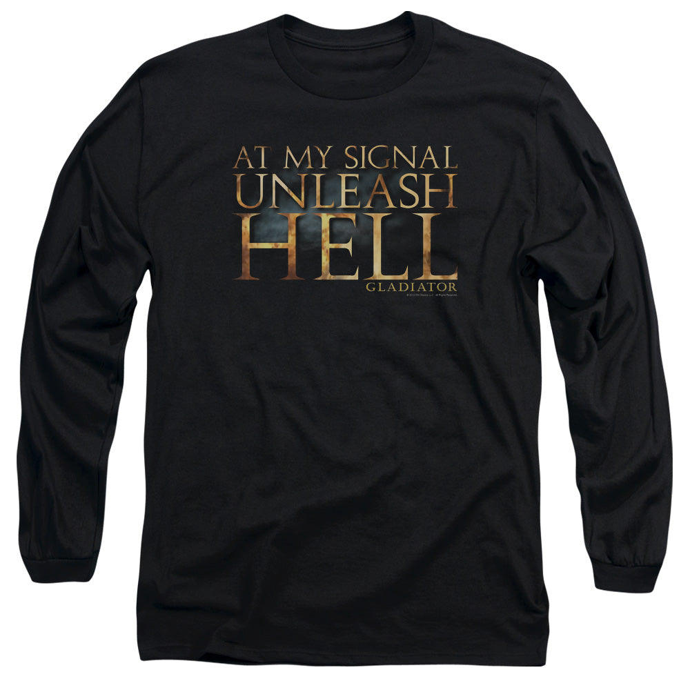 Gladiator Unleash Hell Mens Long Sleeve Shirt Black Officially Licensed Officially Licensed