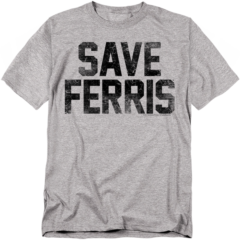 Ferris Bueller Save Ferris Mens T Shirt Athletic Heather Officially Licensed