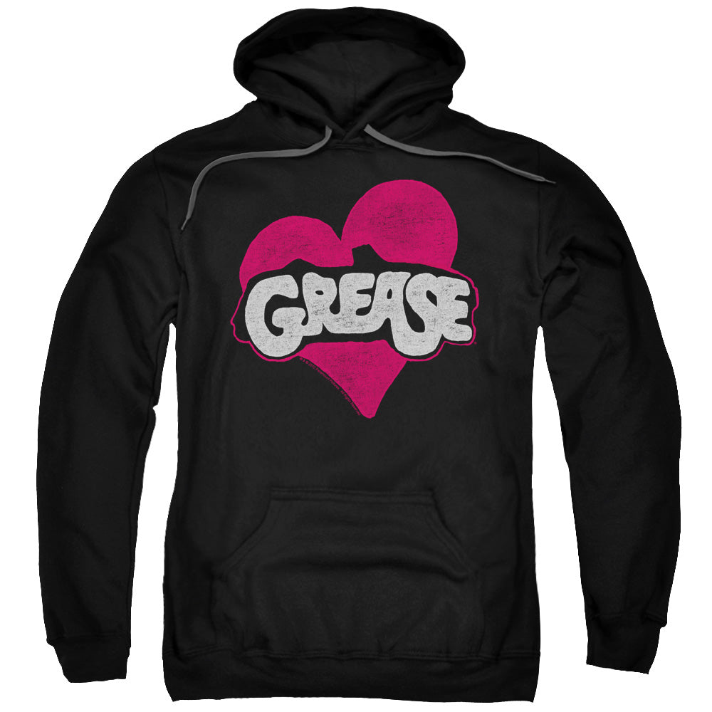 Grease Heart Mens Hoodie Black Officially Licensed