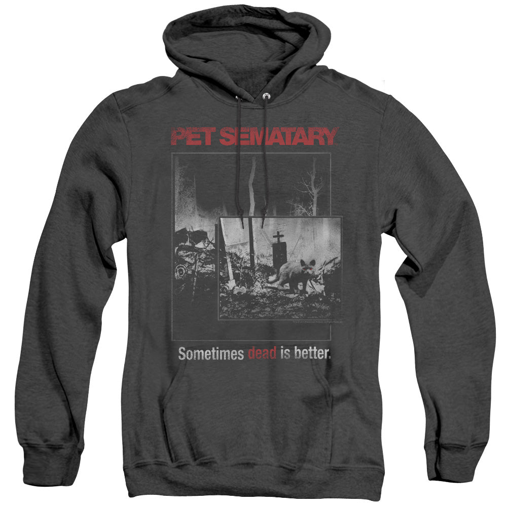 Pet Sematary Cat Poster Mens Heather Hoodie Black Officially Licensed