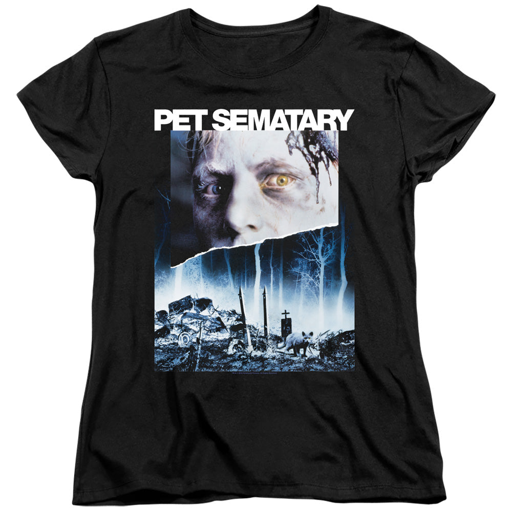 Pet Sematary Poster Art Womens T Shirt Black Officially Licensed