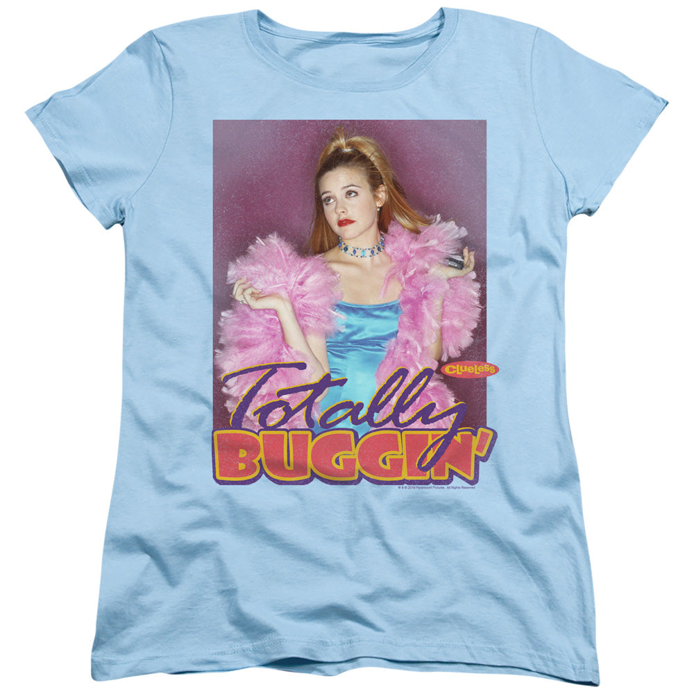 Clueless Totally Buggin Womens T Shirt Light Blue Officially Licensed
