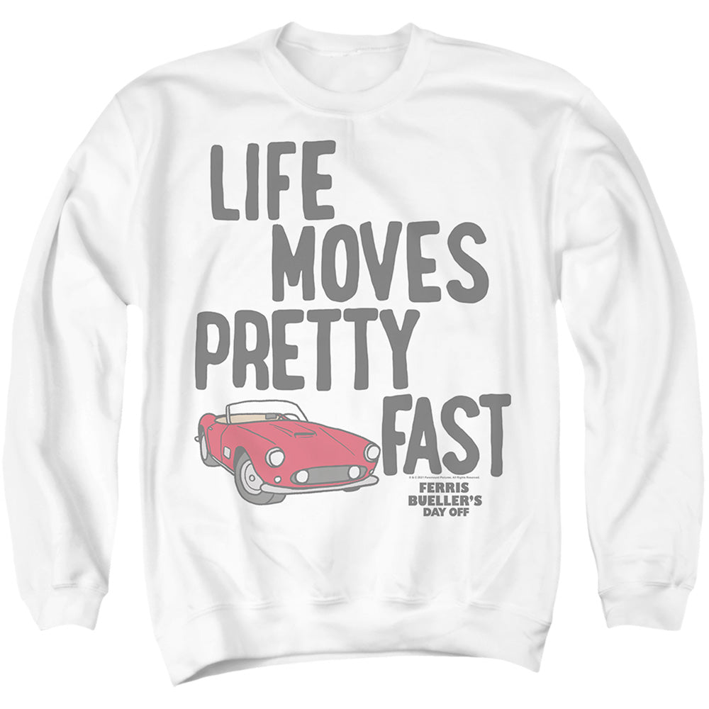Ferris Bueller The Slow Down Mens Crewneck Sweatshirt White