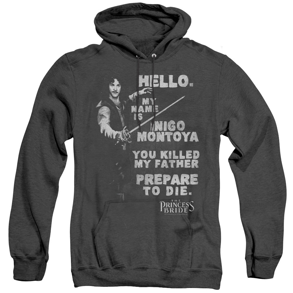 Princess Bride Hello Again Mens Heather Hoodie Black Officially Licensed