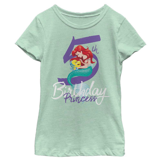 Disney Birthday Mermaid Five Girls Kids T Shirt