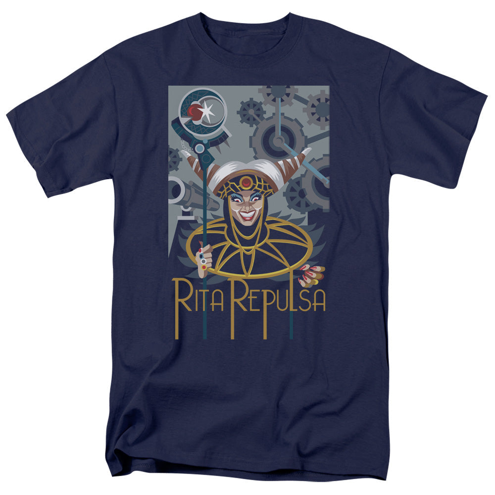 Power Rangers Rita Deco Mens T Shirt Navy Officially Licensed
