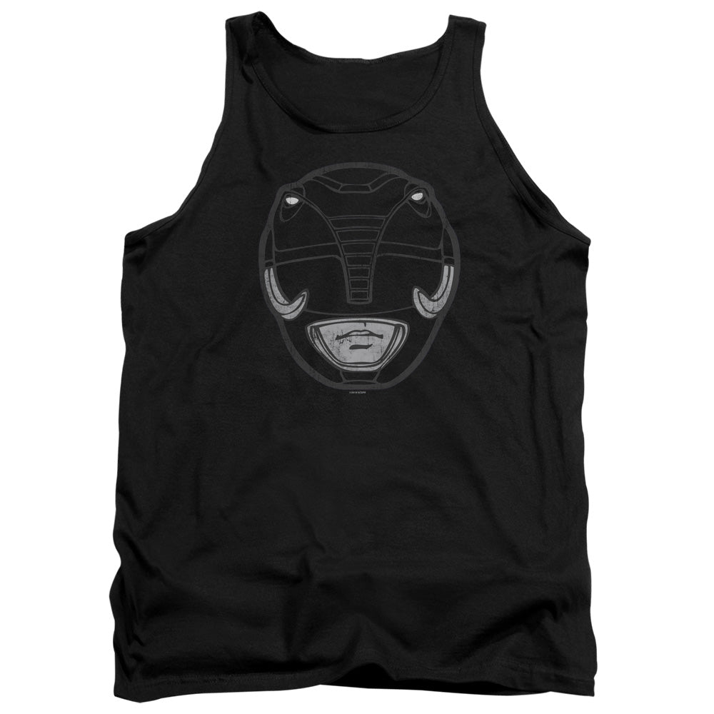 Power Rangers Black Ranger Mask Mens Tank Top Shirt Black Officially Licensed