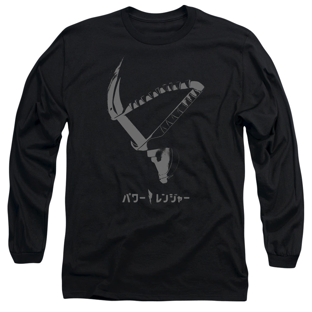 Power Rangers Helmet Mens Long Sleeve Shirt Black Officially Licensed