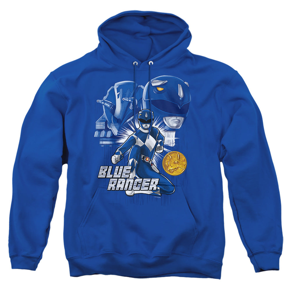 Power Rangers Blue Ranger Mens Hoodie Royal Blue Officially Licensed