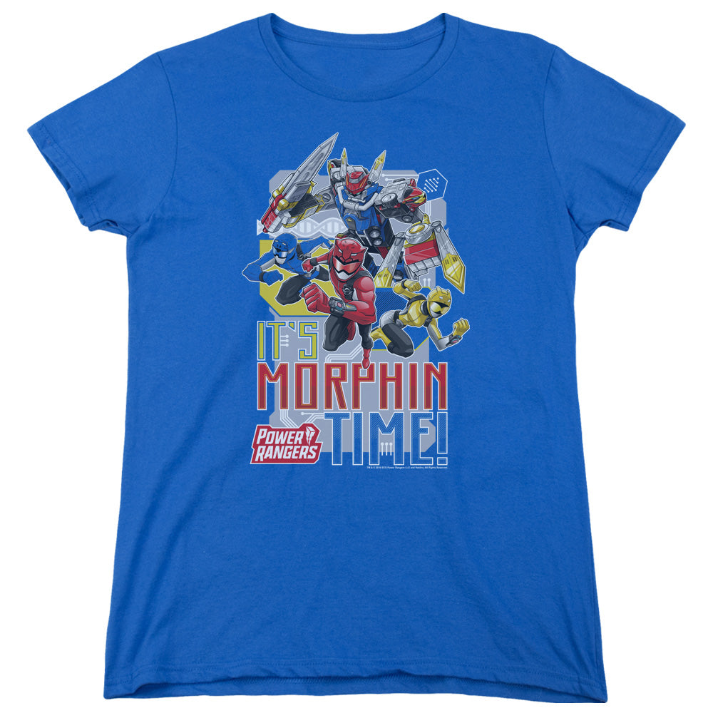 Power Rangers Morphin Time Womens T Shirt Royal Blue Officially Licensed