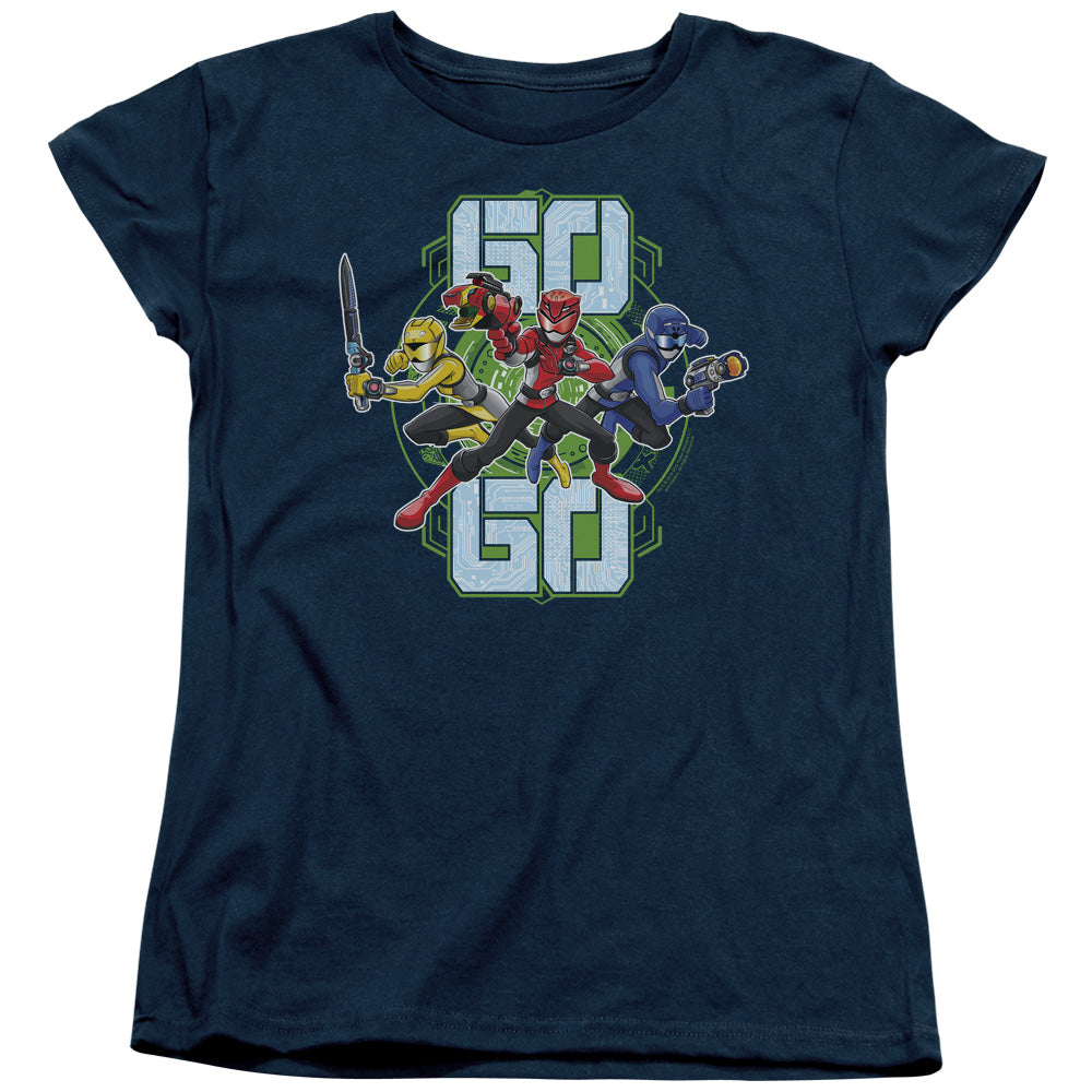 Power Rangers Go Go Womens T Shirt Navy Blue Officially Licensed