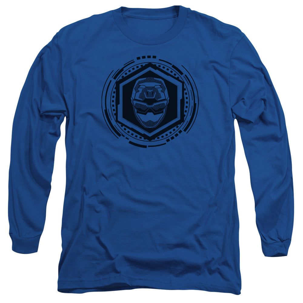 Power Rangers Blue Ranger Mens Long Sleeve Shirt Royal Blue Officially Licensed