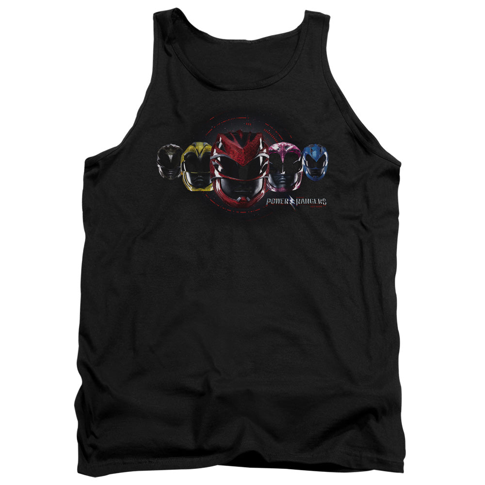 Power Rangers Head Group Mens Tank Top Shirt Black Officially Licensed