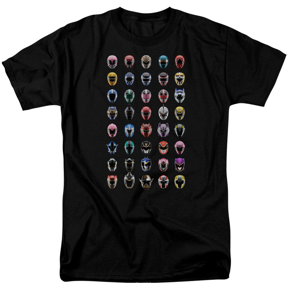 Power Rangers Visual Timeline Mens T Shirt Black Officially Licensed
