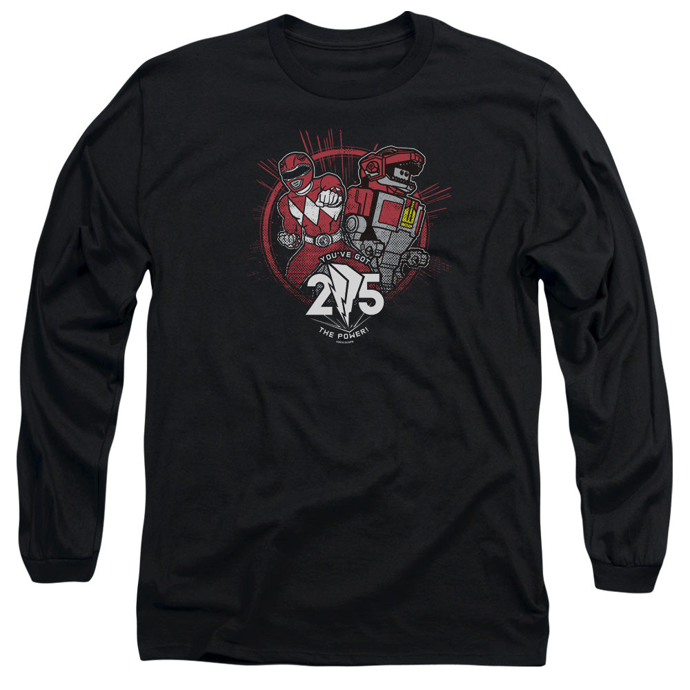 Power Rangers Red 25 Mens Long Sleeve Shirt Black Officially Licensed