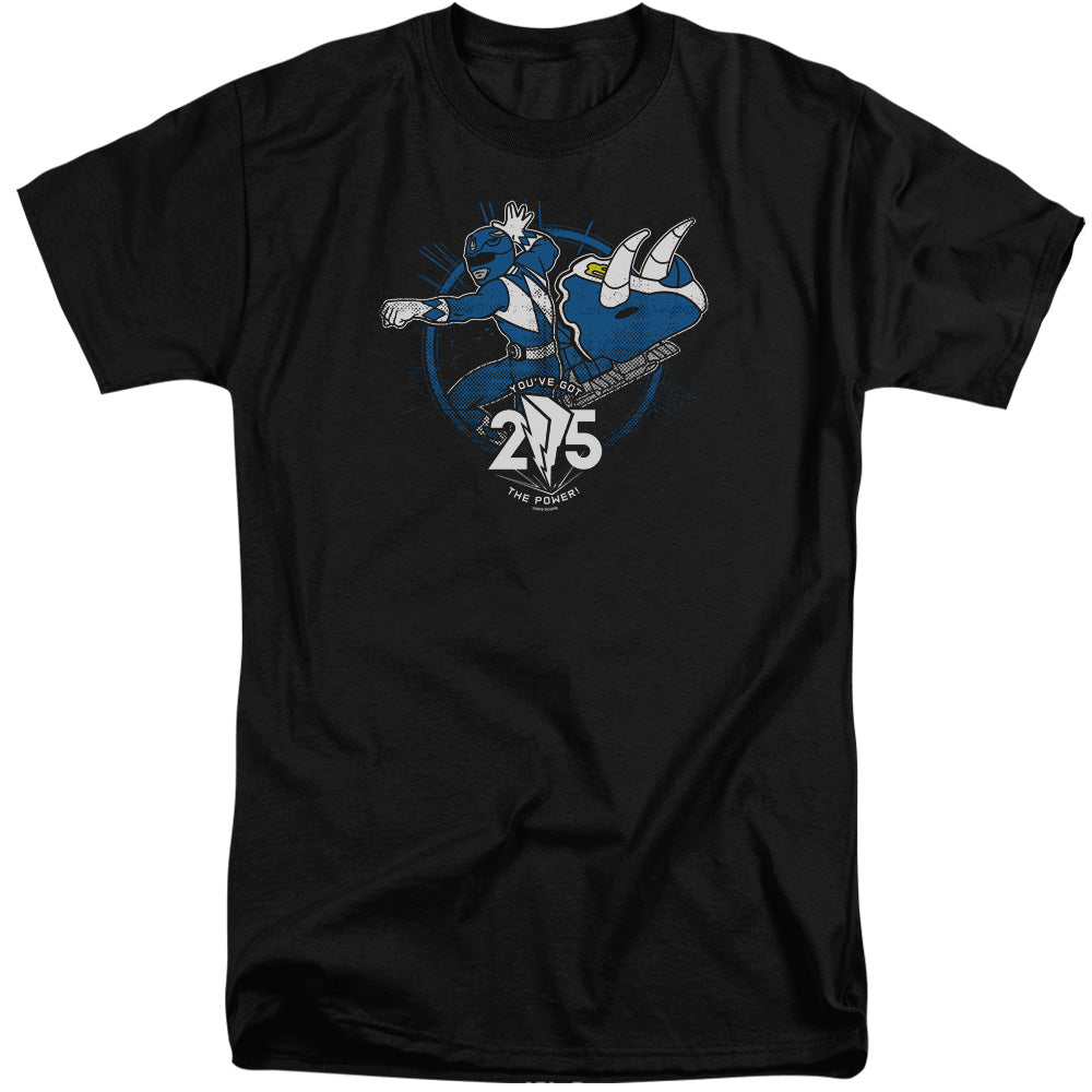Power Rangers Blue 25 Mens Tall T Shirt Black Officially Licensed