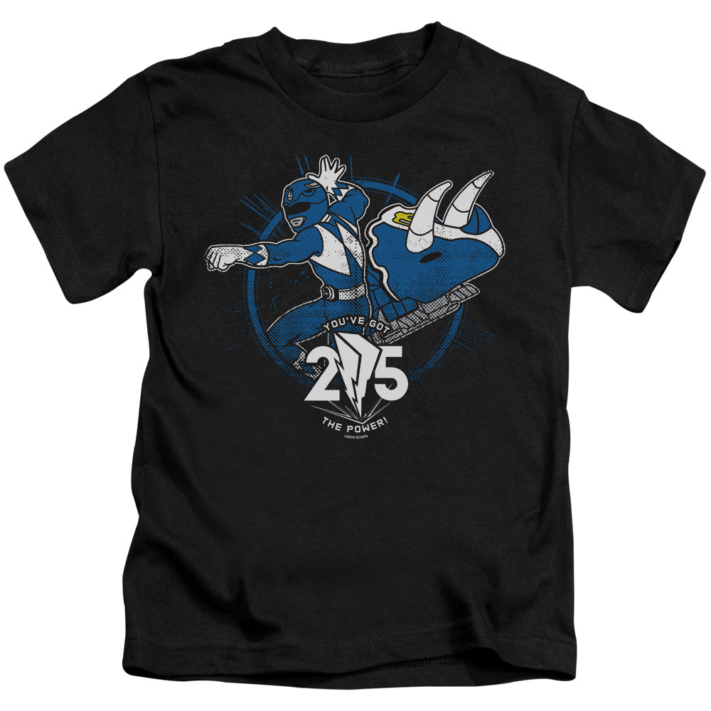 Power Rangers Blue 25 Juvenile Kids Youth T Shirt Black Officially Licensed