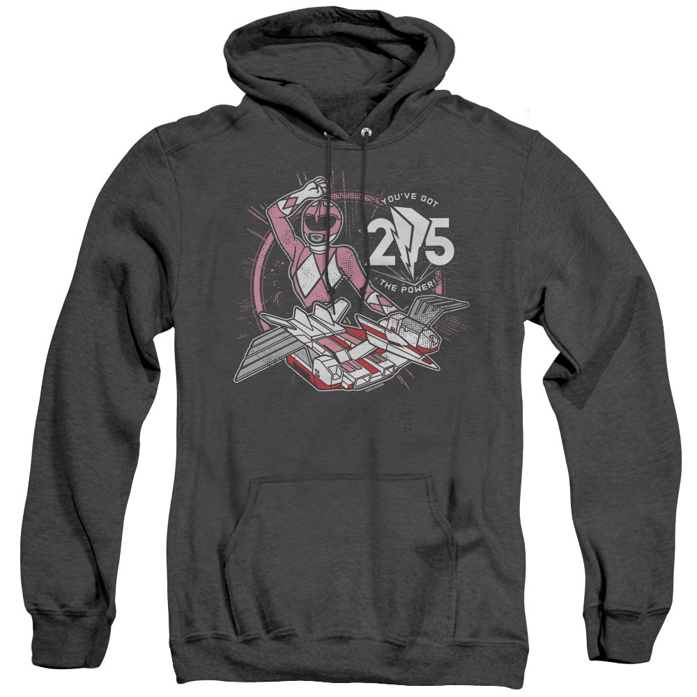 Power Rangers Pink 25 Heather Mens Hoodie Black Officially Licensed
