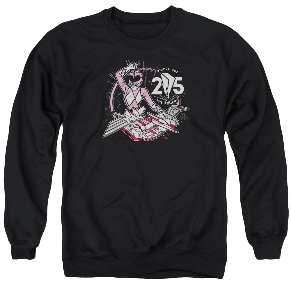 Power Rangers Pink 25 Mens Crewneck Sweatshirt Black Officially Licensed