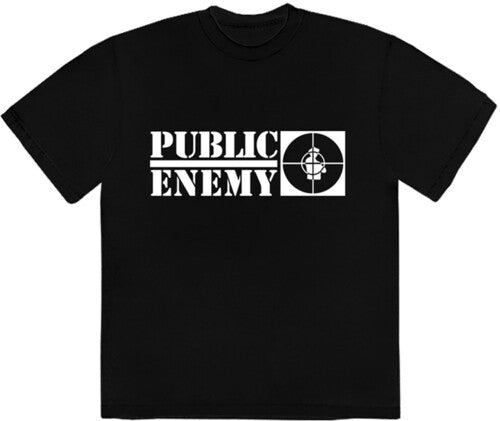 Public Enemy Long Logo Black Unisex Short Sleeve T-shirt 2XL [T-Shirt]