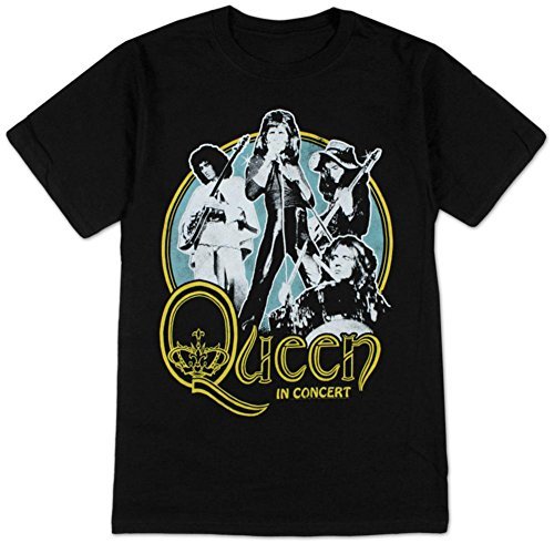 Queen Men'S Queen In Concert T-Shirt, Black, Large [T-Shirt] - Rock Band Apparel