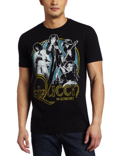 Queen Men'S Queen In Concert T-Shirt, Black, X-Large [T-Shirt] - Rock Band Apparel