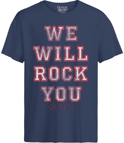 Queen We Will Rock You Blue Ss Tee 2Xl Queen We Will Rock You Blue Ss Tee 2Xl [T-Shirt] - Rock Band Apparel