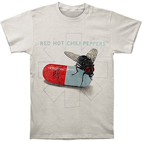 Red Hot Chili Peppers Men'S Red Hot Chili Peppers Fly Prints T-Shirt, Grey, X-Large [T-Shirt] - Rock Band Apparel