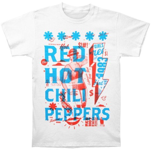 Red Hot Chili Peppers Men'S Red Hot Chili Peppers Multiply T-Shirt, White, X-Large [T-Shirt] - Rock Band Apparel