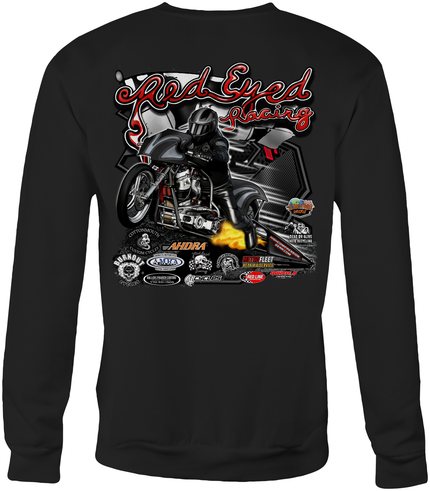 Red Eyed Racing Crewneck Sweatshirts