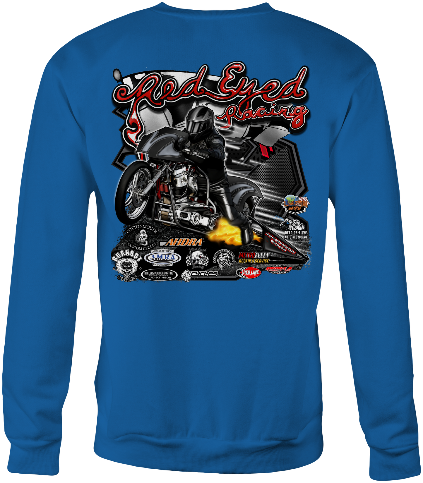 Red Eyed Racing Crewneck Sweatshirts