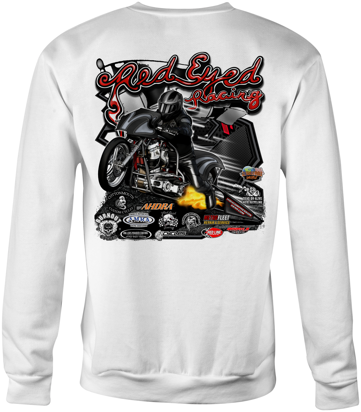 Red Eyed Racing Crewneck Sweatshirts