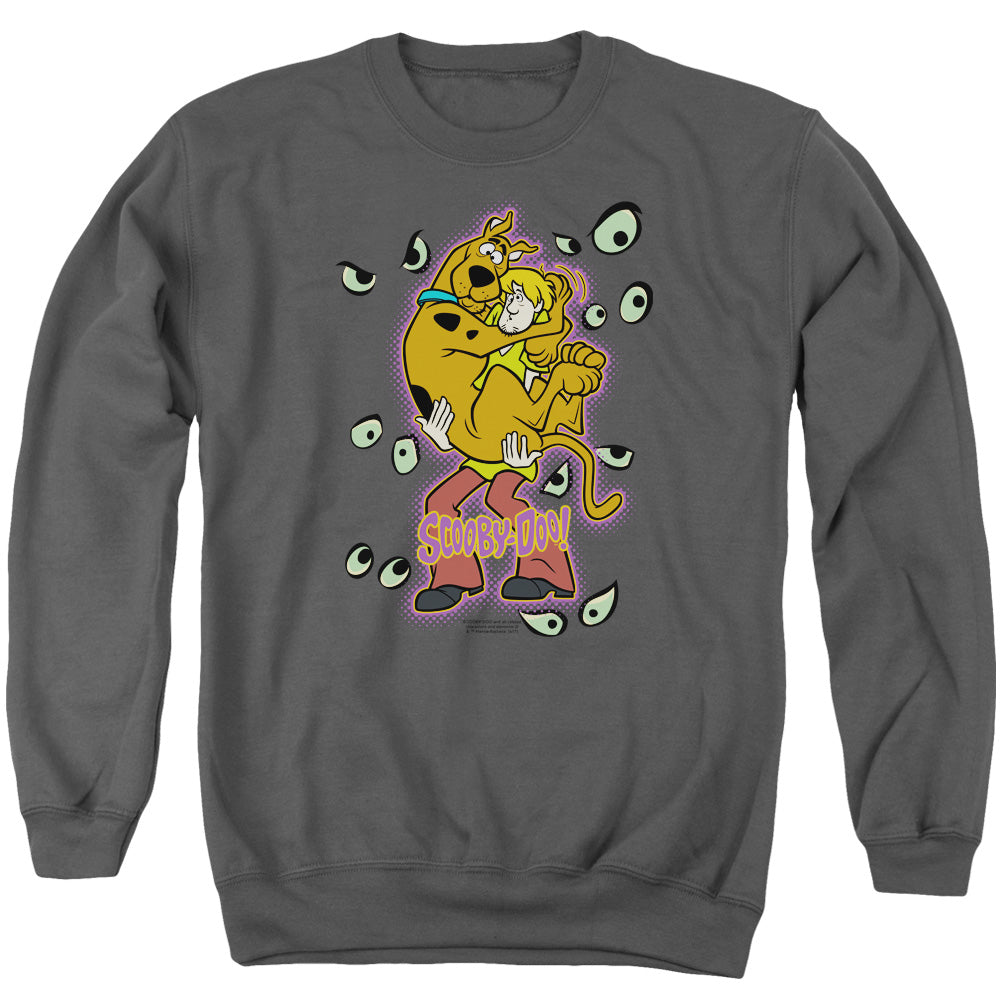 Scooby Doo Being Watched Mens Crewneck Sweatshirt Charcoal Officially Licensed