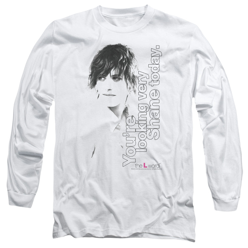 The L Word Looking Shane Today Mens Long Sleeve Shirt White Officially Licensed