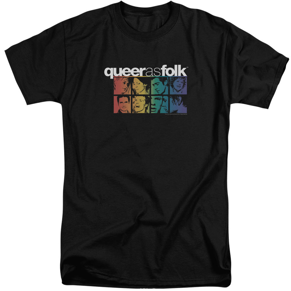 Queer As Folk Cast Mens Tall T Shirt Black Officially Licensed