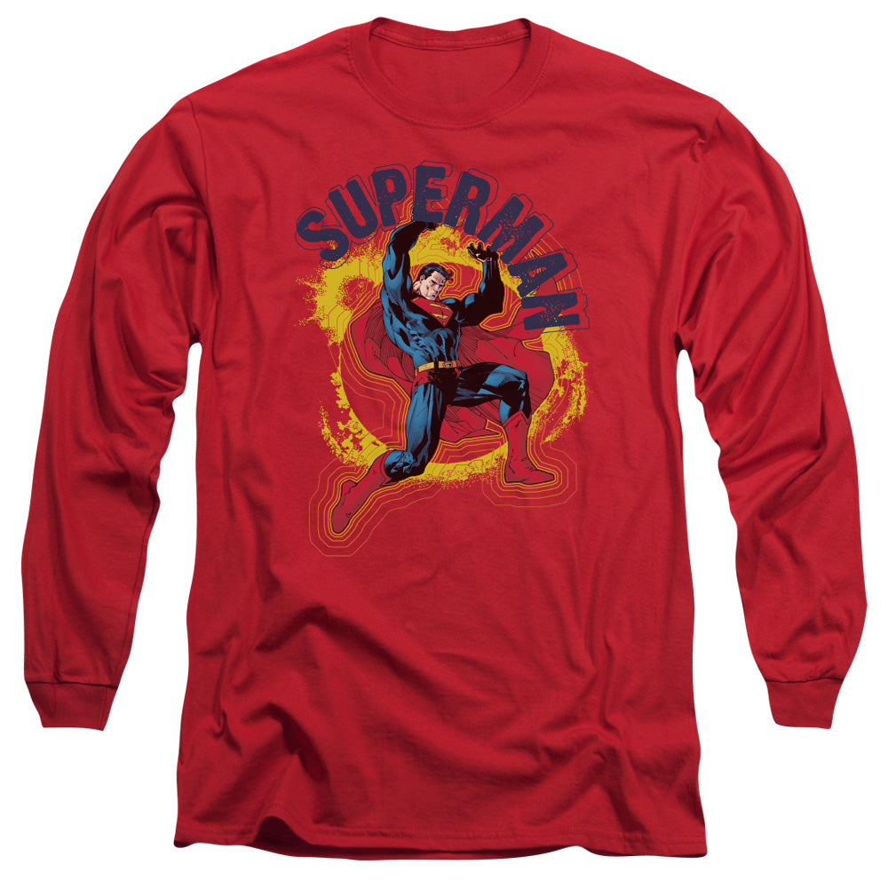 Superman A Name To Uphold Mens Long Sleeve Shirt Red Officially Licensed