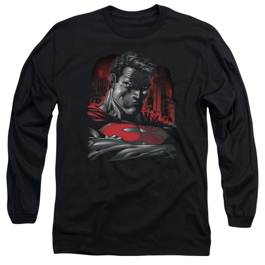 Superman Man Of Steel Mens Long Sleeve Shirt Black Officially Licensed