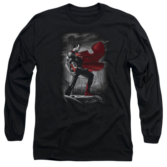 Superman Metropolis Guardian Mens Long Sleeve Shirt Black Officially Licensed