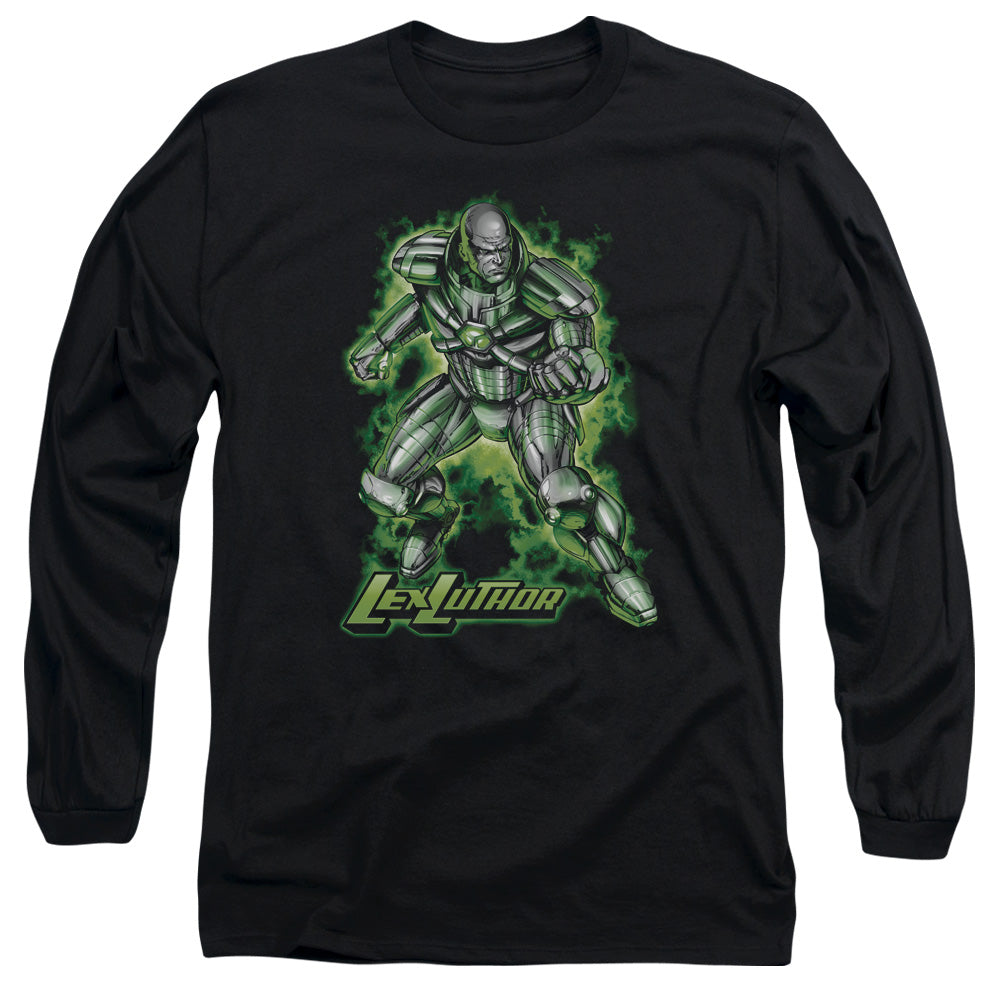Superman Kryptonite Powered Mens Long Sleeve Shirt Black Officially Licensed