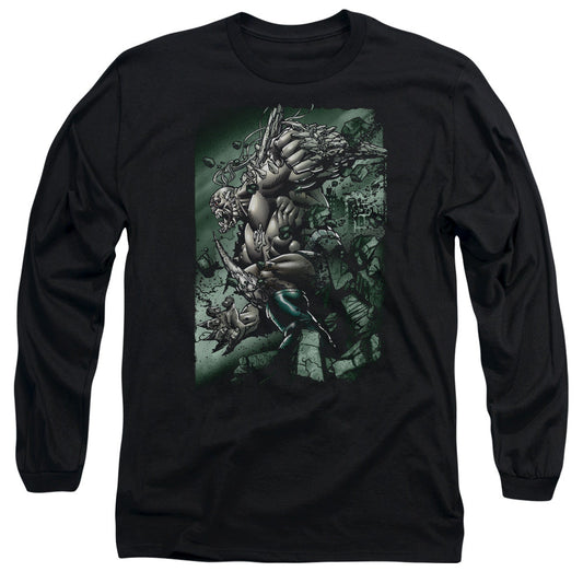 Superman Doomsday Destruction Mens Long Sleeve Shirt Black Officially Licensed