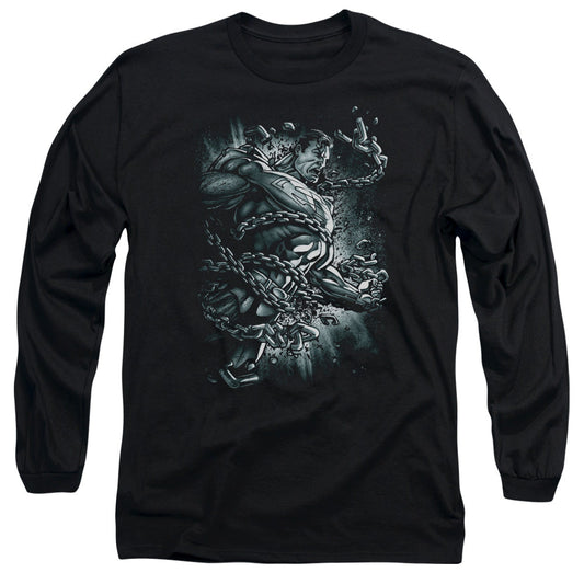 Superman Break Free Mens Long Sleeve Shirt Black Officially Licensed
