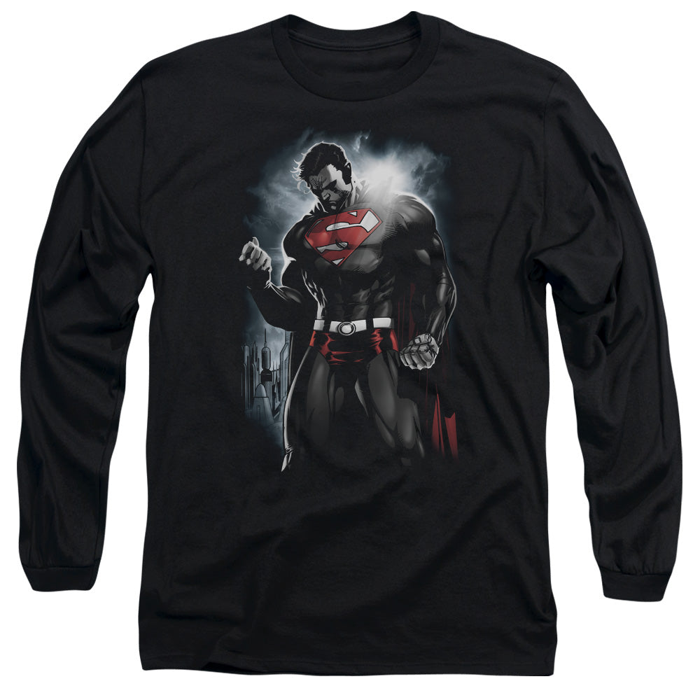Superman Light Of The Sun Mens Long Sleeve Shirt Black Officially Licensed