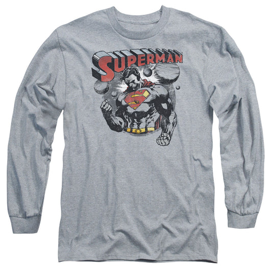 Superman Super Ko Mens Long Sleeve Shirt Athletic Heather Officially Licensed